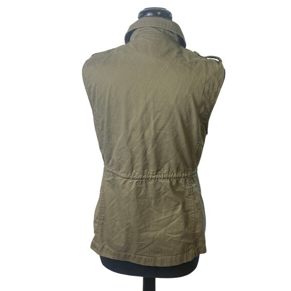 Love Tree Women's Olive/Army Green Utility Vest 100% Cotton Size Medium - Picture 2 of 5